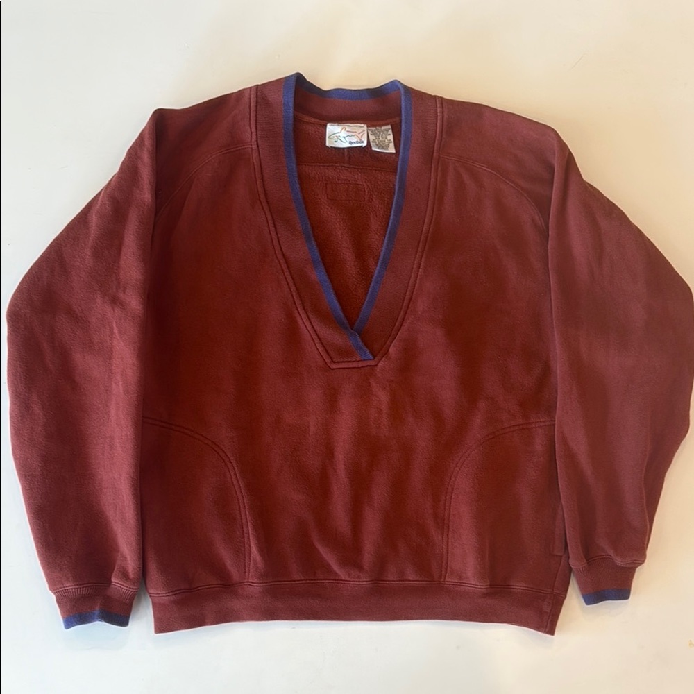 Reebok Men's Deep Red V-Neck Sweater